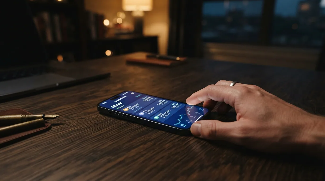 Pantalla dividida: monedero de criptomonedas con saldo en BTC, ETH y USDT a la izquierda, interfaz de depósito de un casino a la derecha