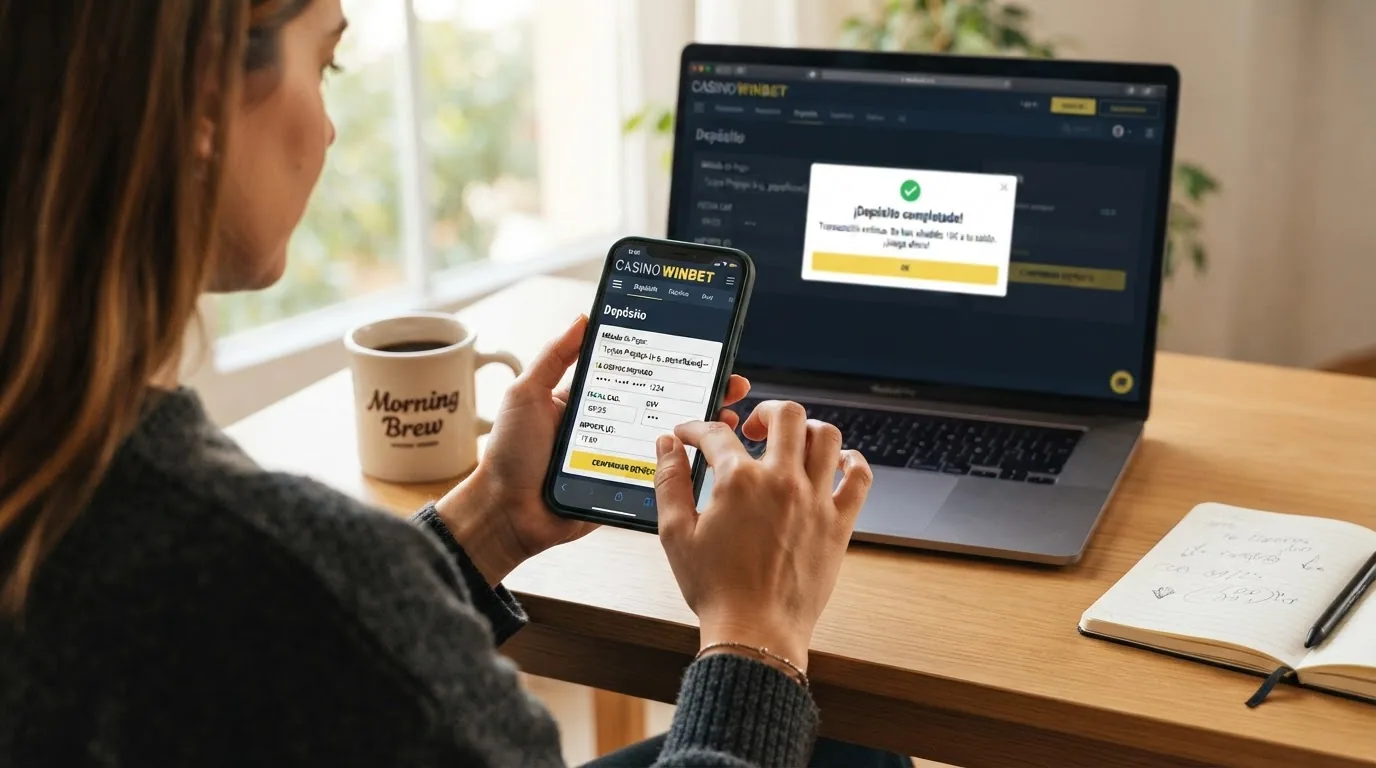 Pantalla dividida mostrando el proceso de depósito con tarjeta Revolut en un casino y la notificación de confirmación en la app