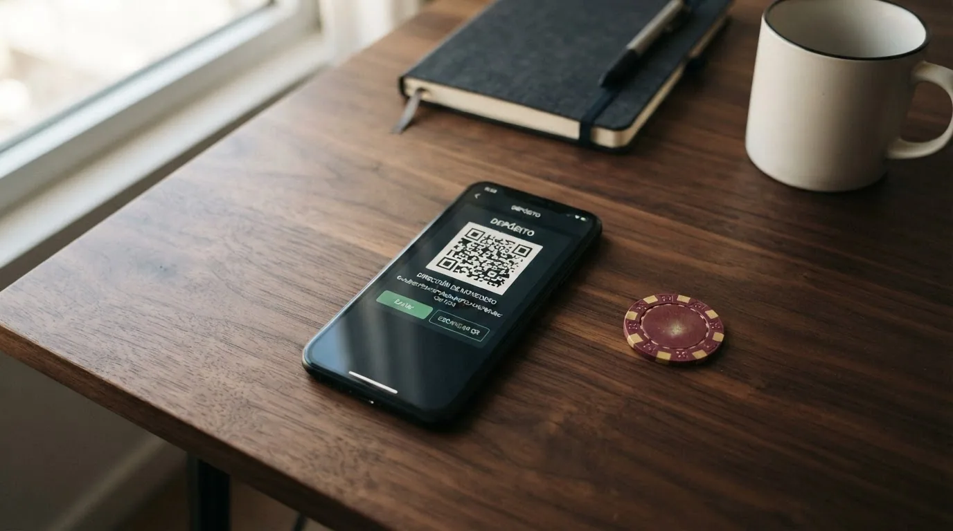 Pantalla de depósito en un casino cripto mostrando una dirección de monedero Bitcoin y redes disponibles
