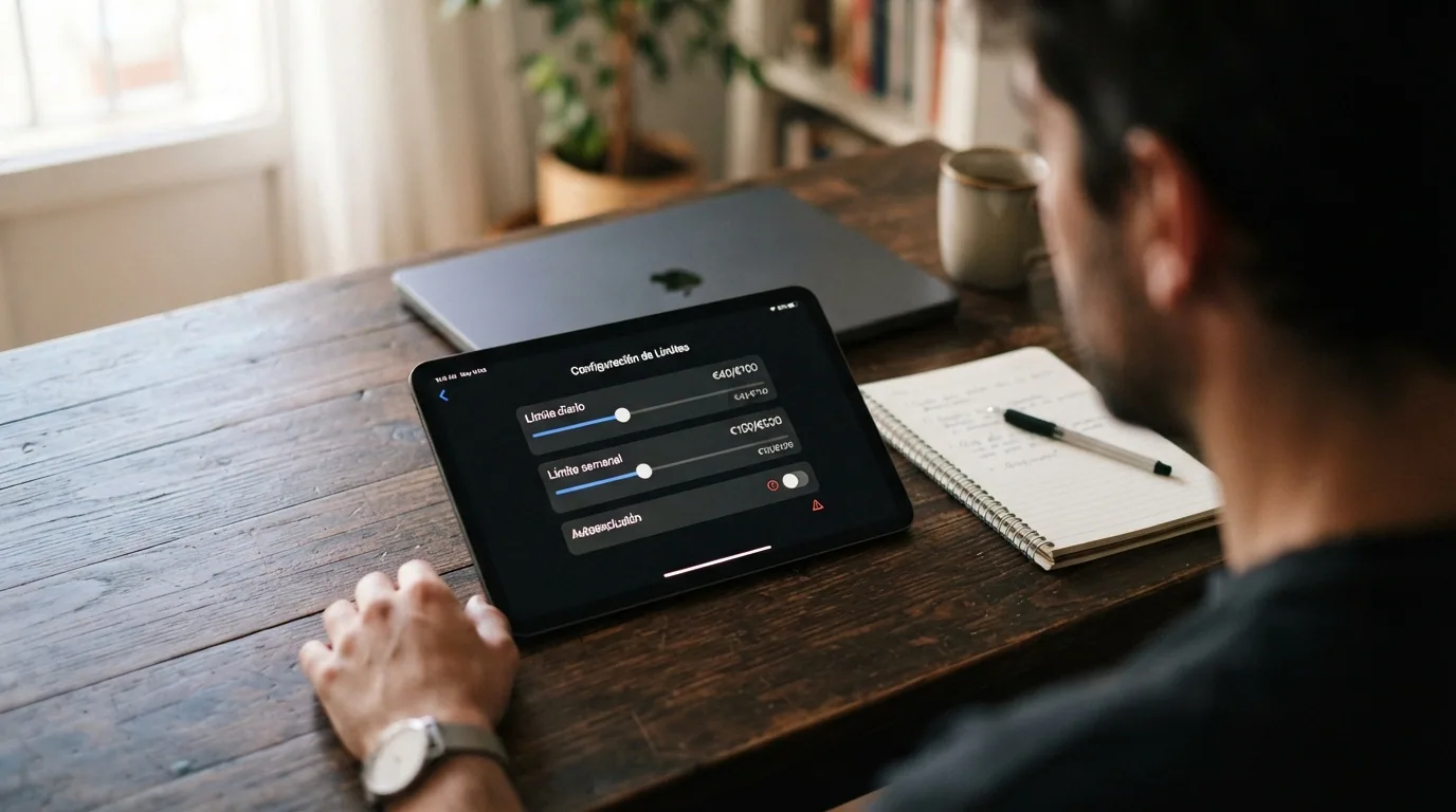 Pantalla de configuración de límites de depósito y herramientas de autoexclusión en un casino online