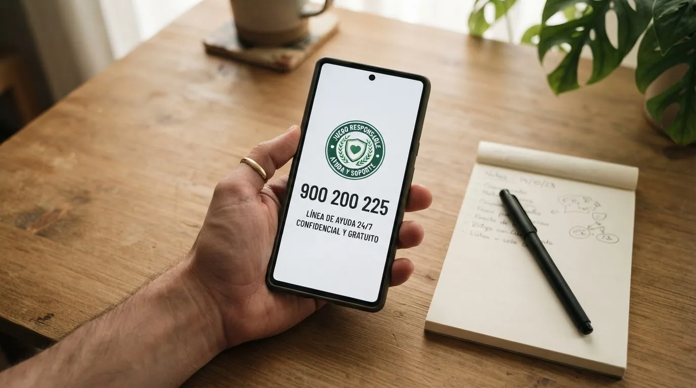 Una mano que sostiene un móvil con el número 900 200 225 en pantalla junto al logo de FEJAR
