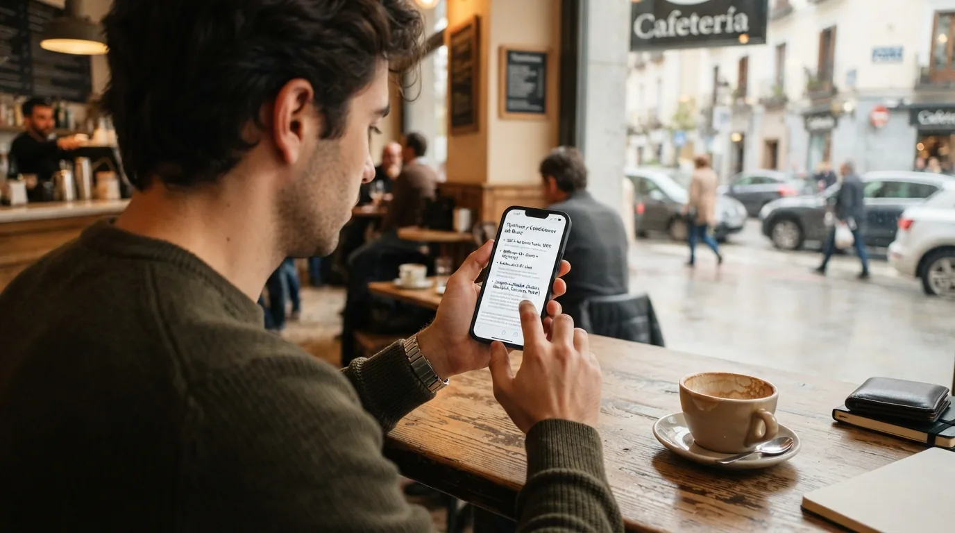 Primer plano de un teléfono mostrando los términos de un bono de casino bitcoin: porcentaje, rollover, caducidad y juegos excluidos