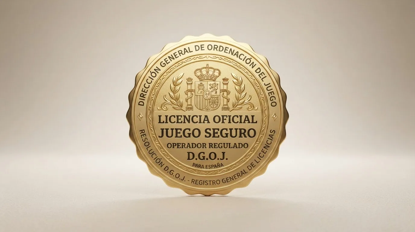 Logotipo oficial de la Dirección General de Ordenación del Juego junto al dominio .es y el sello de juego seguro