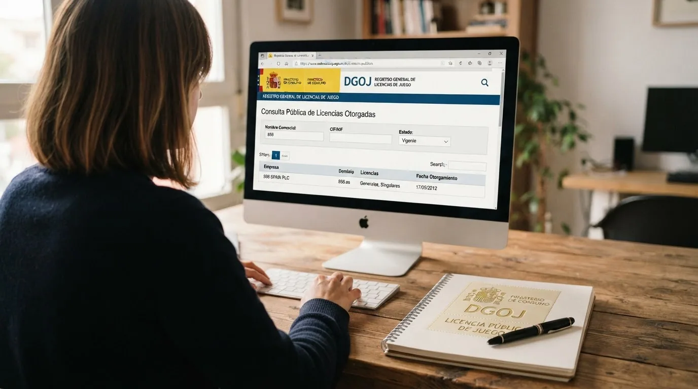 Captura del buscador público de operadores con licencia en la web ordenacionjuego.es de la DGOJ