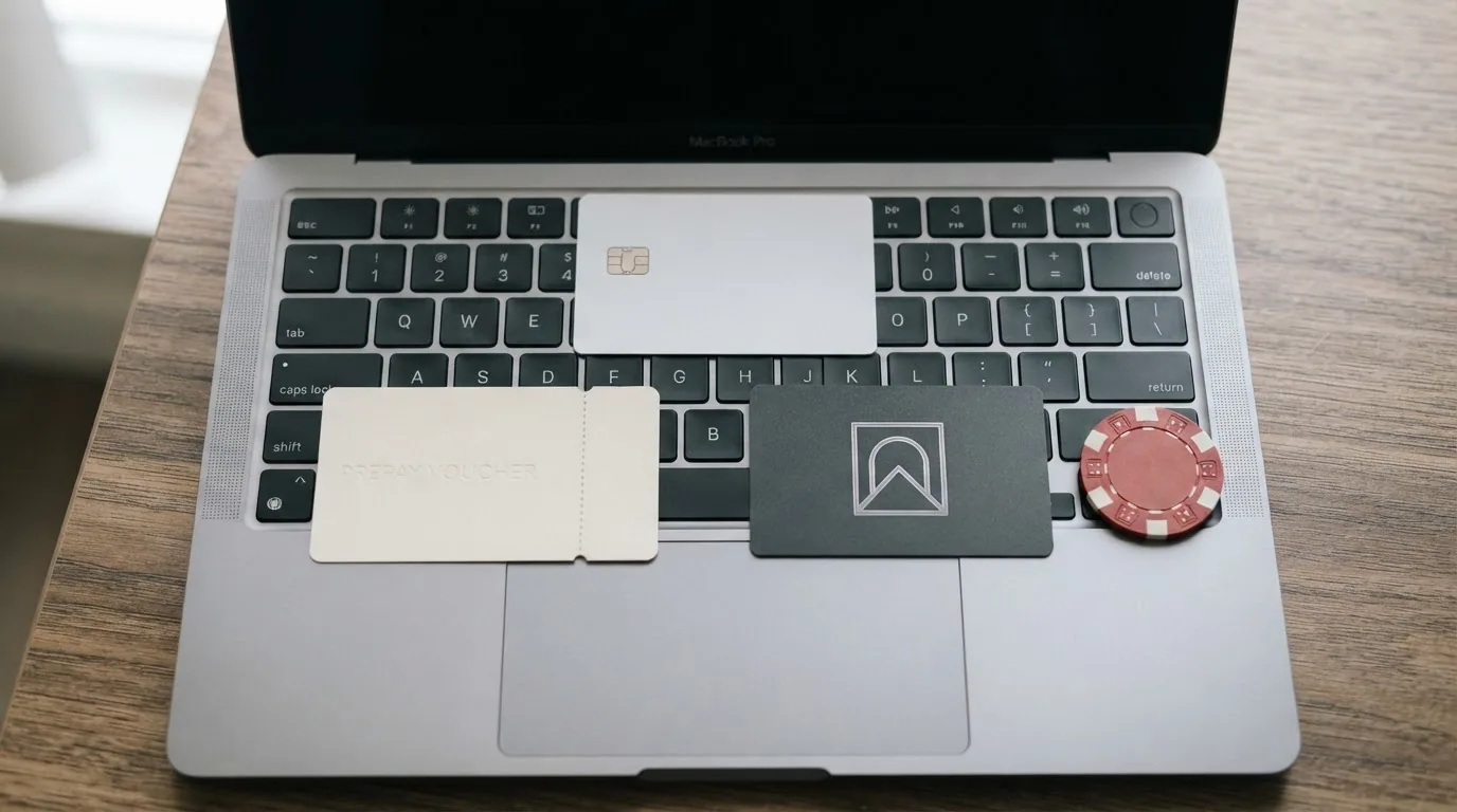 Los logotipos de Bizum, Paysafecard y PayPal junto a una tarjeta bancaria sobre la pantalla de un ordenador portátil