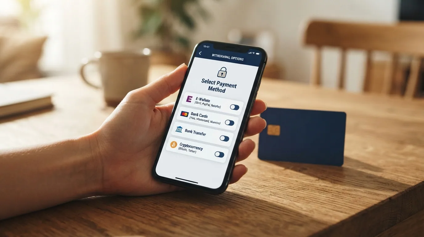 Iconos de los métodos de pago disponibles para retiro en casinos online: PayPal, Skrill, Neteller, Apple Pay, Google Pay, tarjeta bancaria y transferencia