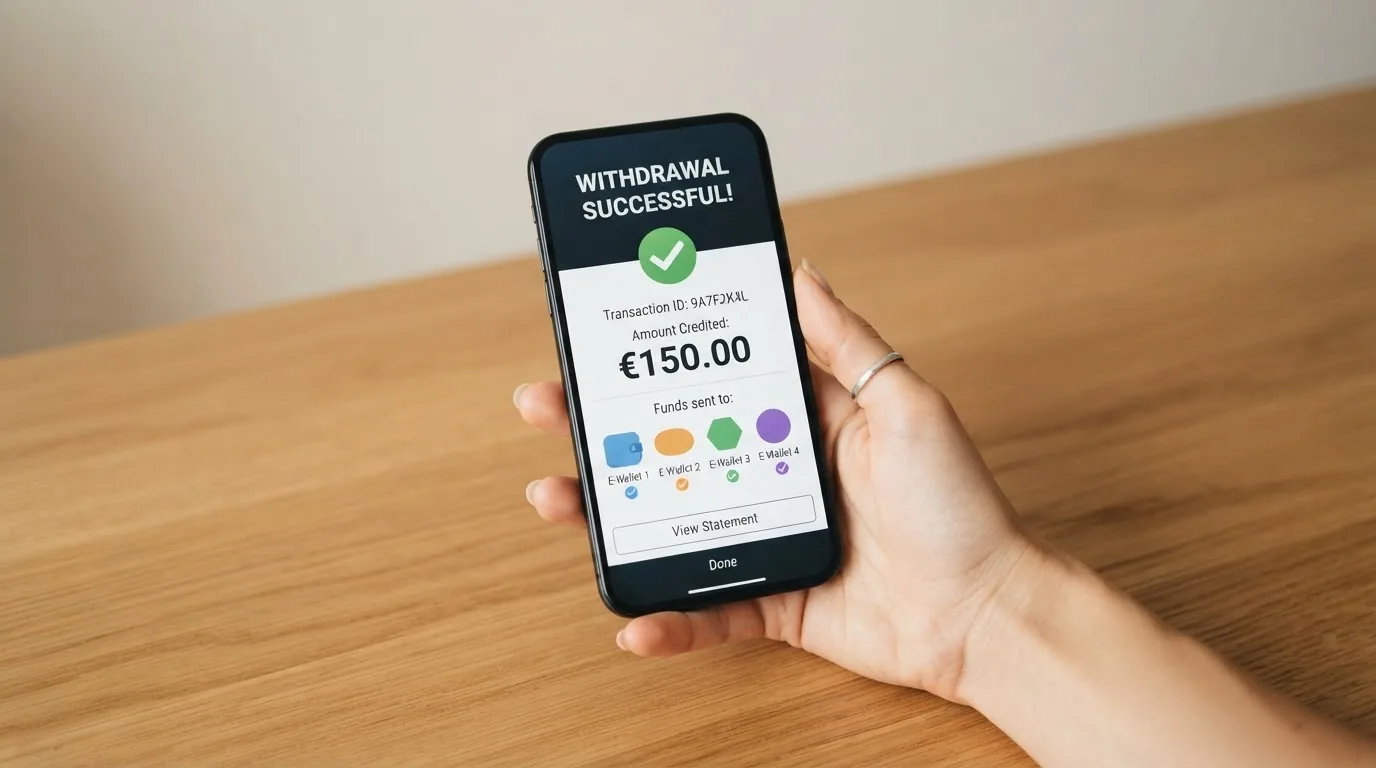 Logotipos de PayPal, Skrill, Neteller, Google Pay y Apple Pay dispuestos sobre un fondo oscuro con un icono de reloj junto a la palabra «Instantáneo»