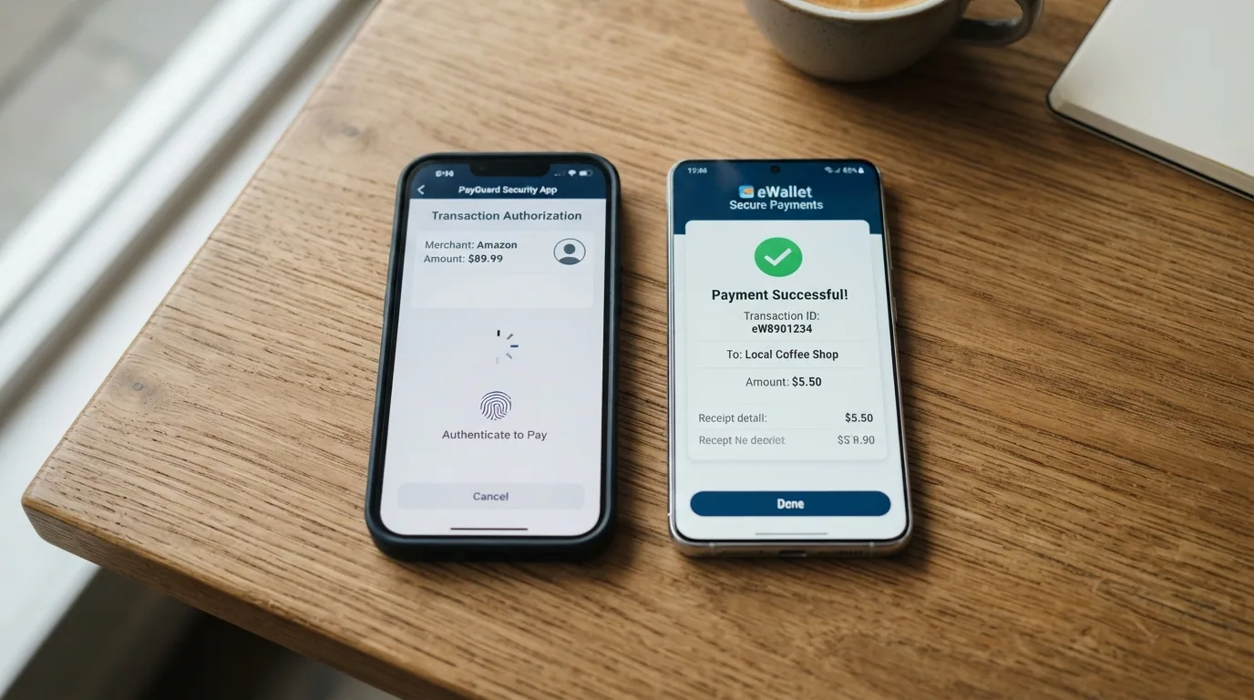 Dos teléfonos móviles uno al lado del otro: uno mostrando la app de MuchBetter y el otro la app de Bizum en su pantalla de pago