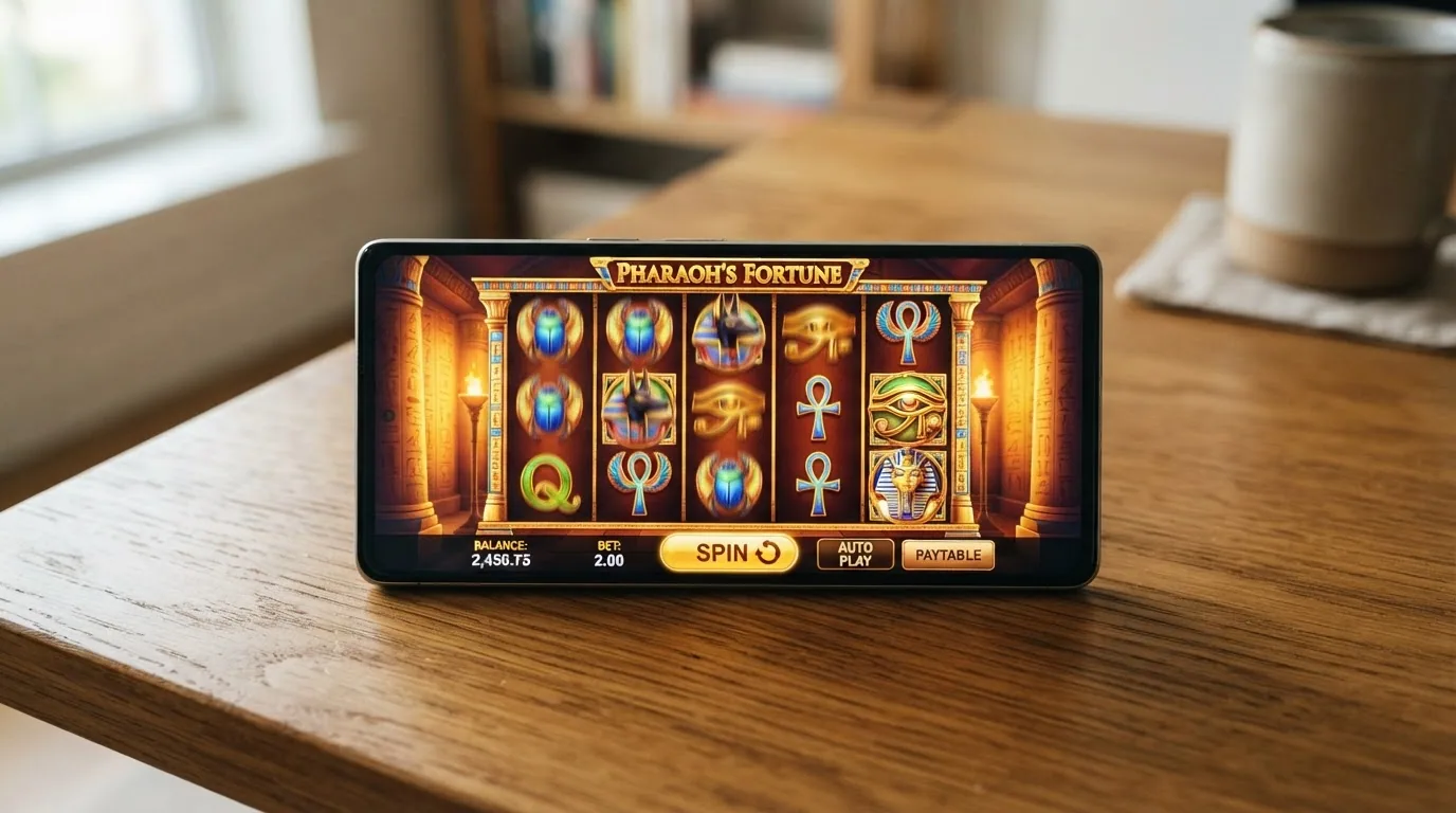 Pantalla de la tragaperras Book of Dead de Play'n GO en un casino online con los rodillos girando y el saldo visible