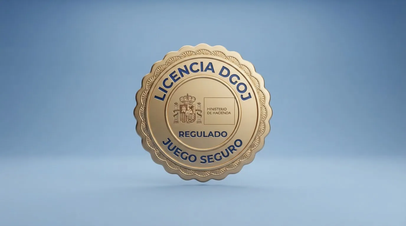 Sello oficial de la Dirección General de Ordenación del Juego junto a la URL ordenacionjuego.es en una pantalla